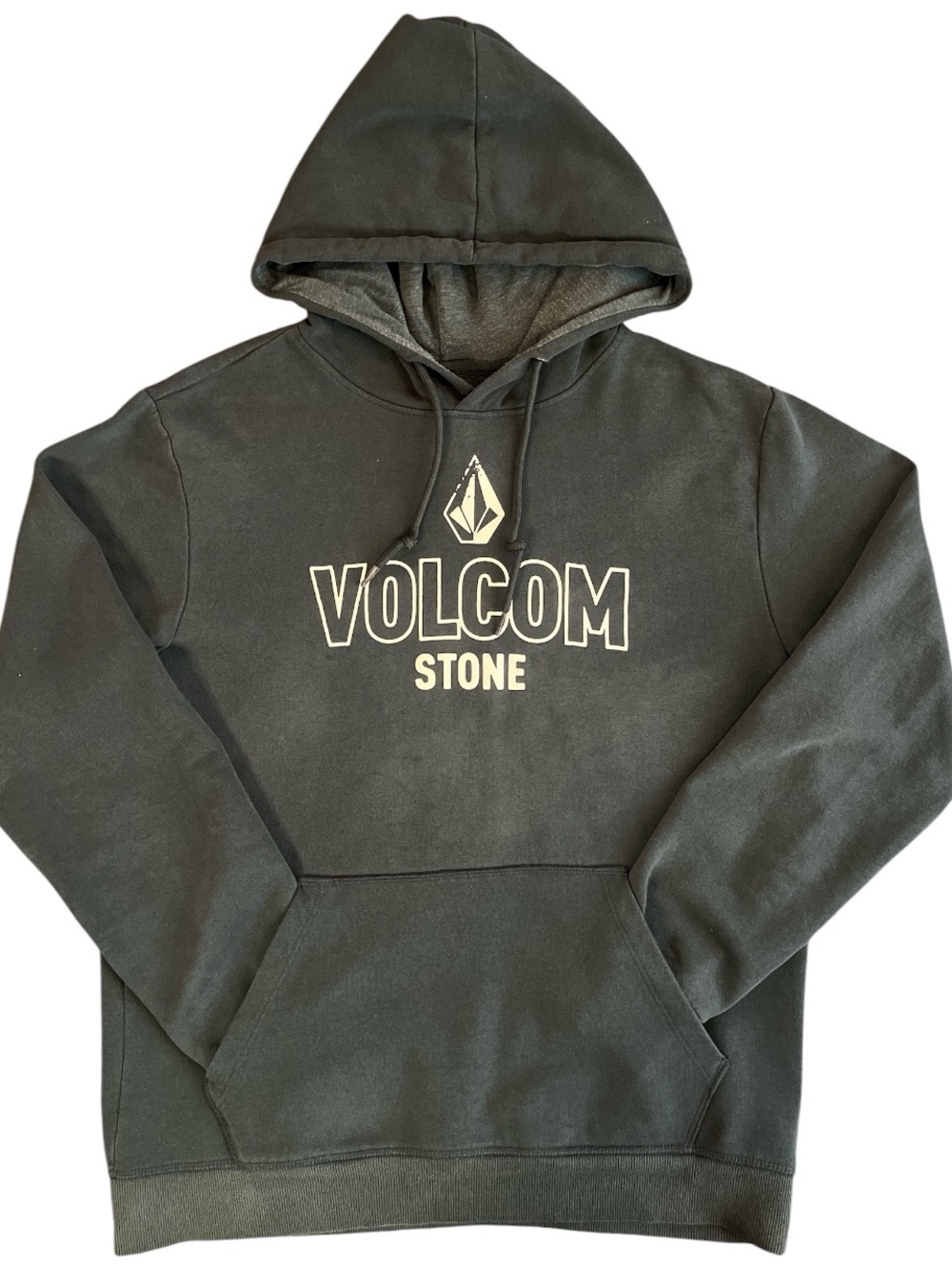 Volcom Men's large Blue Pullover Graphic Hoodie with White Logo Ships same day!